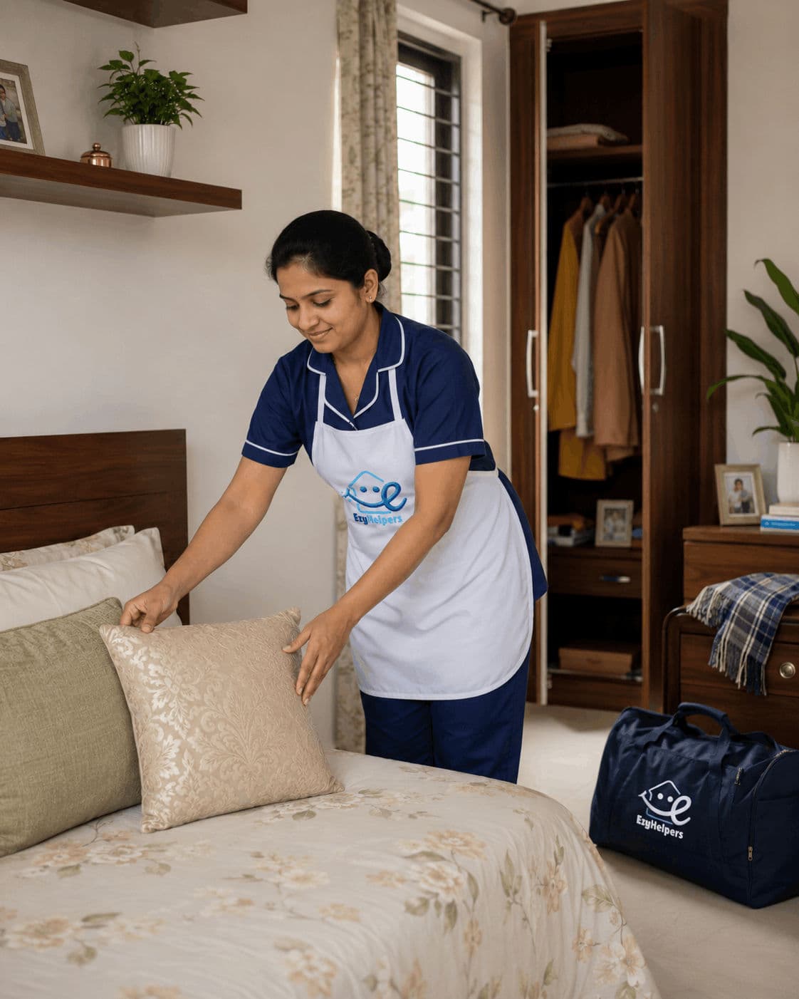 Live-in maid working in a home